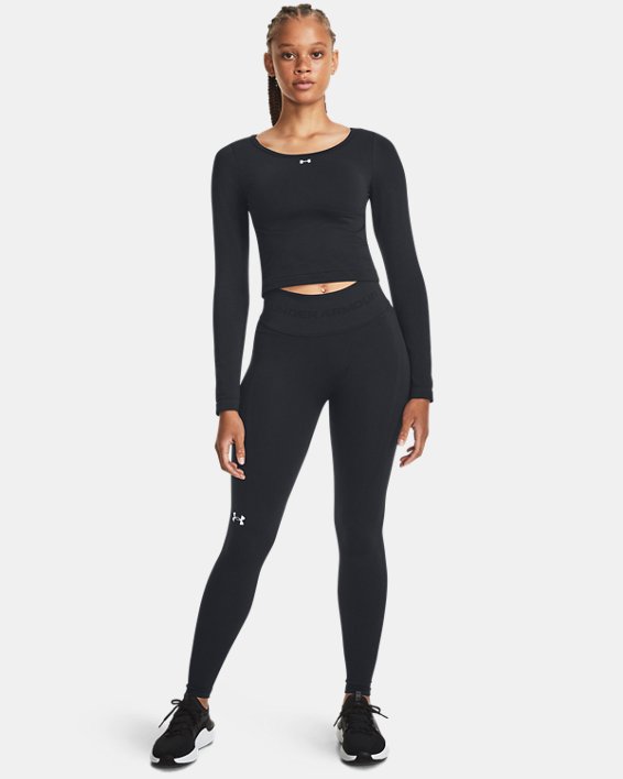 Haut à manches longues UA Train Seamless pour femme, Black, pdpMainDesktop image number 2